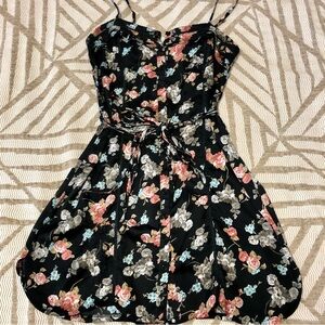 Red Berry Chic Sheer Floral Midi Dress